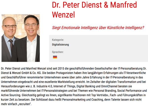 Top 100 Unternehmer - Dr. Peter Dienst und Manfred Wenzel